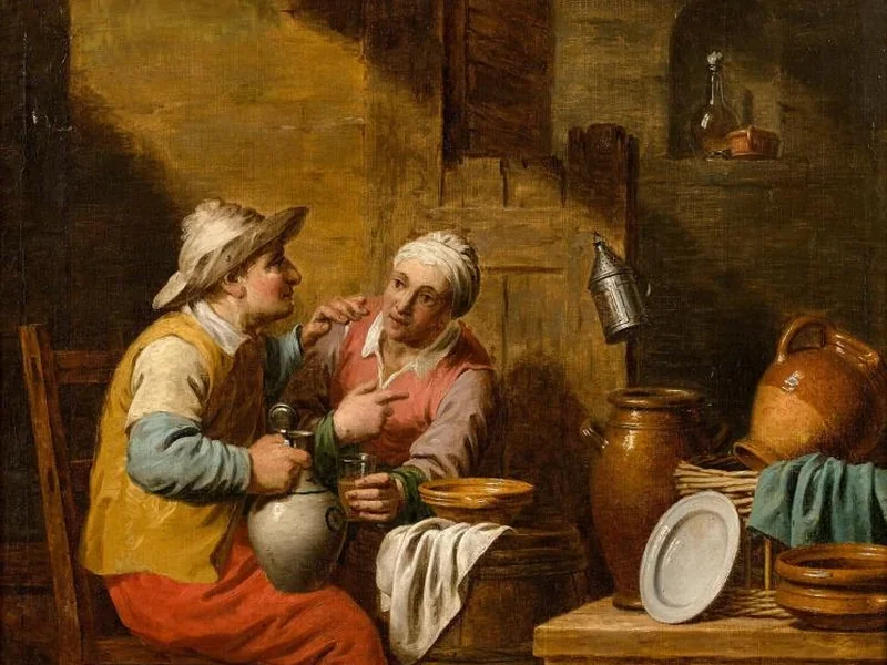 1726-Jean Joseph Verhaghen - Avventori in una taverna